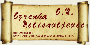 Ozrenka Milisavljević vizit kartica